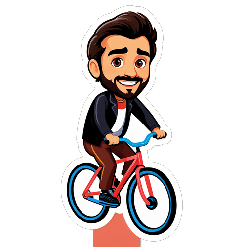 Crea un adesivo giocoso di Ignazio Moser in bicicletta