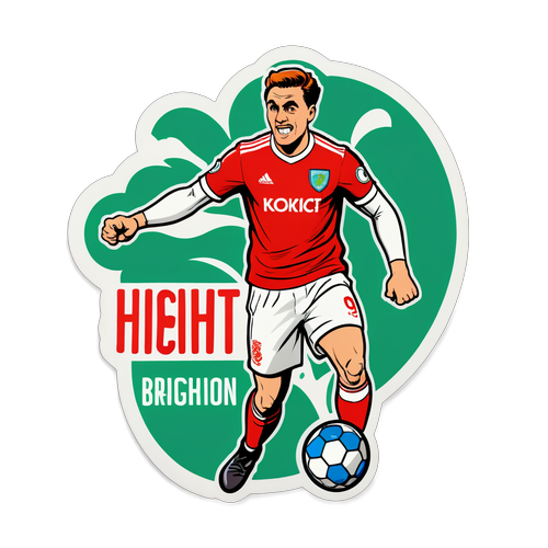 Stiker Pertandingan Nottingham Forest vs Brighton dalam Gaya Komik Retro