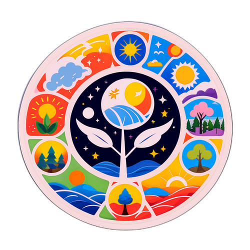 四季の風景と二十四節気をテーマにしたイラスト