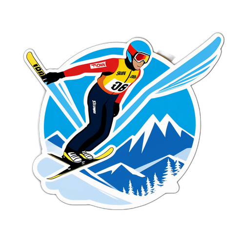 Sticker von Toni Innauer als Skisprung-Legende