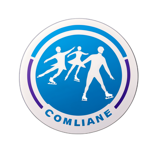 Minimalist design av en isrink med skridskoåkare