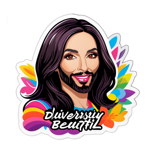 Ein glänzender Aufkleber von Conchita Wurst