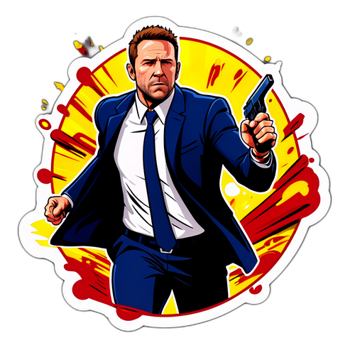 Underholdende og actionfyldt klistermærke fra 'The Hitman's Bodyguard'