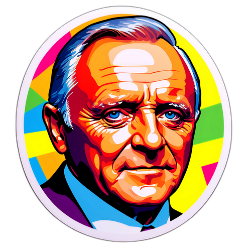 Наклейка с поп-арт портретом Энтони Хопкинса