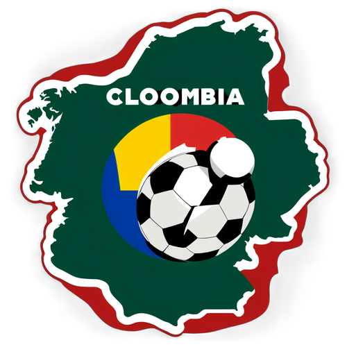 Silhouette del Mapa de Colombia con Balón de Fútbol