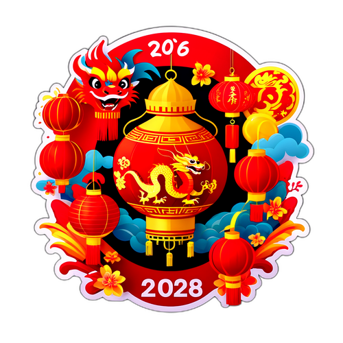 Sticker para sa Paghahalakhak ng Chinese New Year 2028