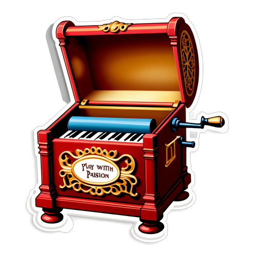 Vintage Muziekdoos met de Tekst 'Play with Passion'