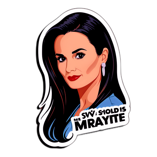 Minimalist klistermærke af Demi Moores frisure med filmcitater