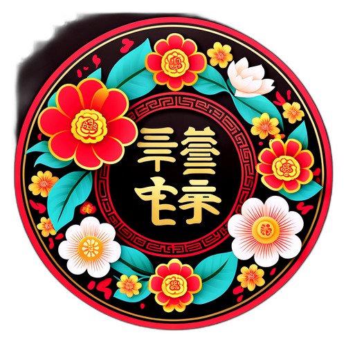 家庭和諧帶來繁榮春聯貼紙