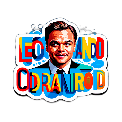 Adesivo Tipografico Divertente di Leonardo Di Caprio