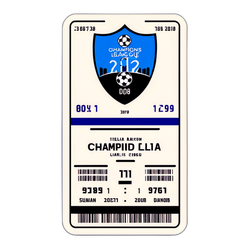 Minimalistisk design av Champions League kampbillett