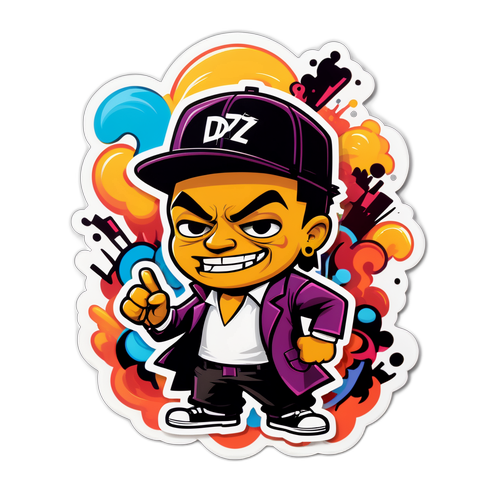 Autocollant humoristique de personnage du DZ Mafia