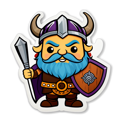 Friendly Viking Character Sticker