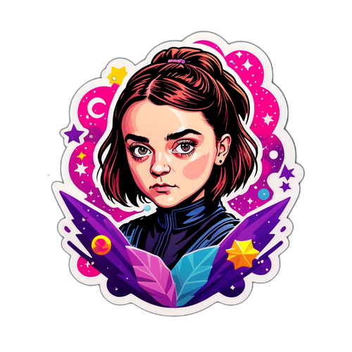 Ein kreativer Aufkleber von Maisie Williams als fiktive Figur