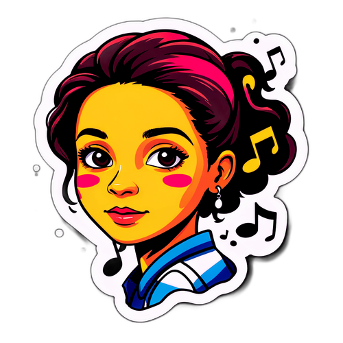 Стикер з обличчям молодого художника, що надихає