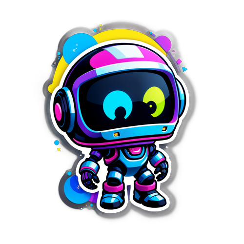 Stiker Astro Bot Futuristik