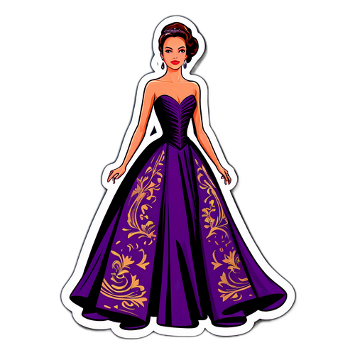 Glamouröse Sticker mit elegante Robe