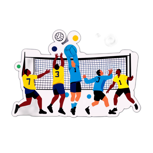 Ilustração de equipes masculinas de vôlei