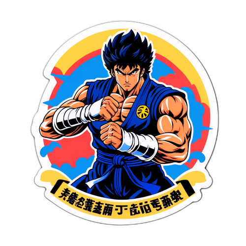 剛拳の修行シーンと名言のステッカー
