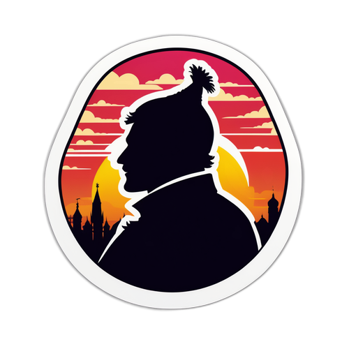 Silhouette de De Ridder au coucher de soleil