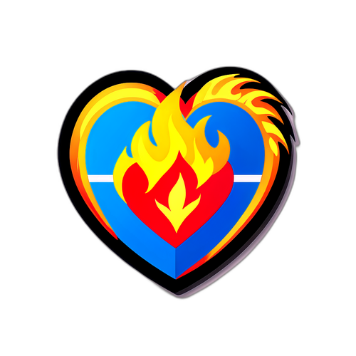 Szabad Európa embléma, lángoló szív, a szabadság szimbóluma