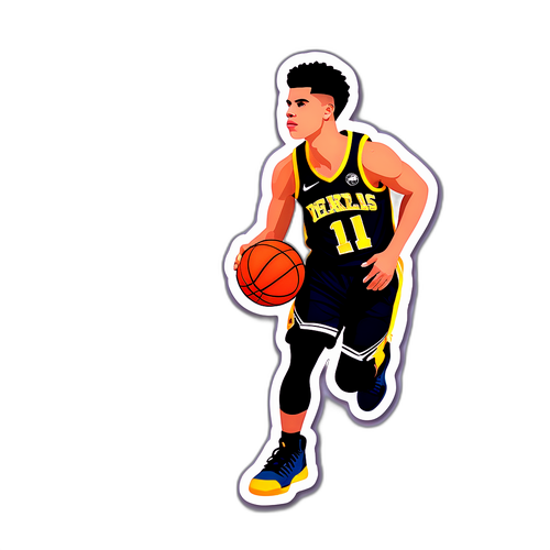 Minimalist na Disenyo na may Jersey Number at Basketball Silhouette