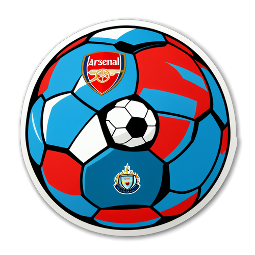 Fotballklistremerke med Arsenal og Manchester City