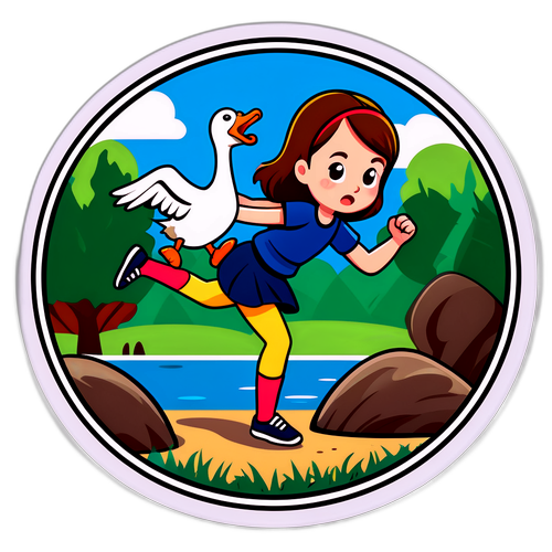 勇敢女孩与鹅的对抗
