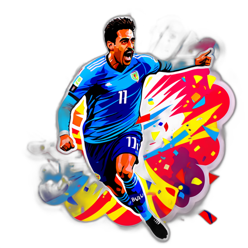 Dynamic Celebration Sticker Featuring Raúl Jiménez