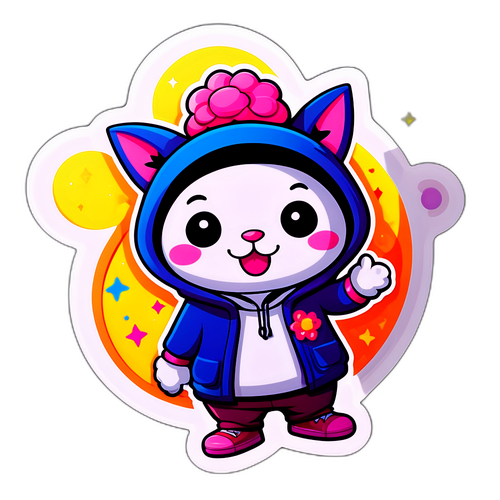 מדבקה חמודה ודמויות מצחיקות