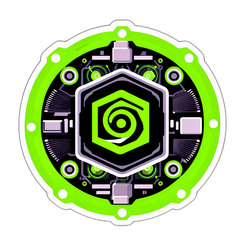 Sticker Logo Nvidia dengan Elemen Teknologi