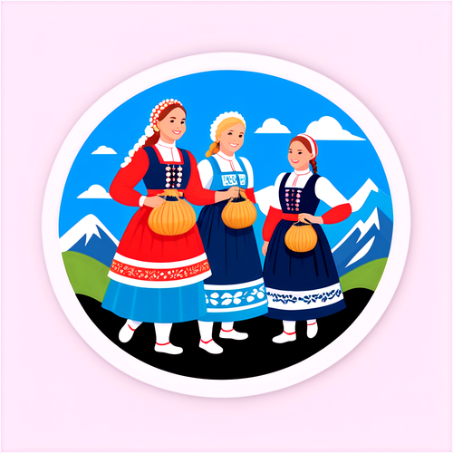 Scenisk klistremerke for 17. mai i Bergen