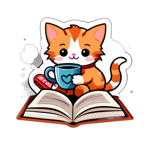 可爱的猫咪与书籍