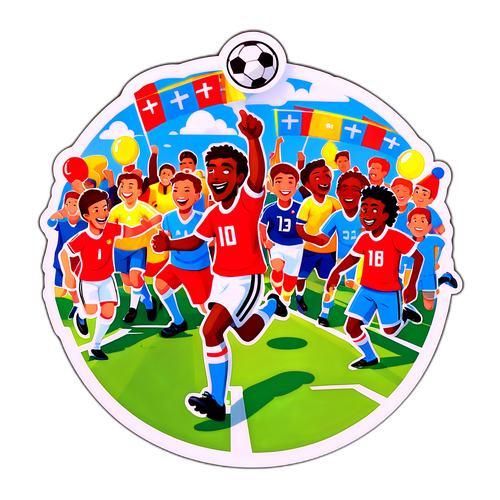 Scène de football avec supporters joyeux