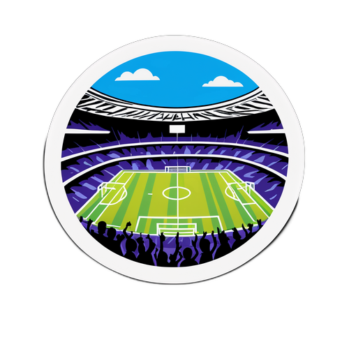 Stickers de football U20 avec un stade rempli de supporters enthousiastes