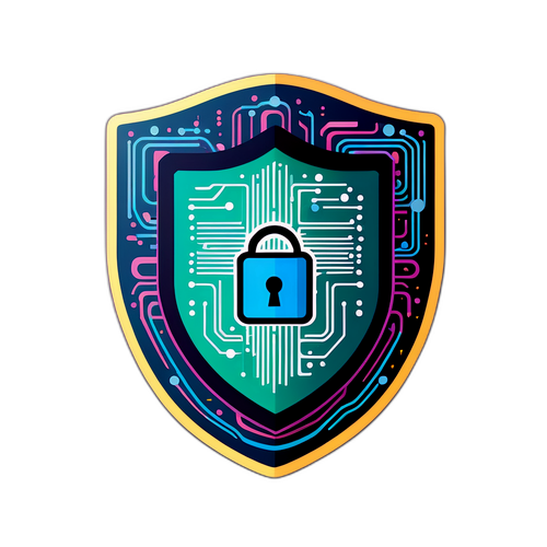 Kalasag na may Simbolo ng Digital na Lock