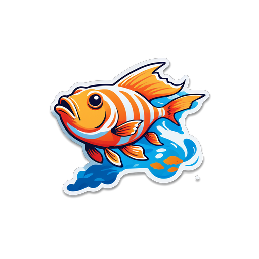 Vibrant Jumping Fish Sticker
