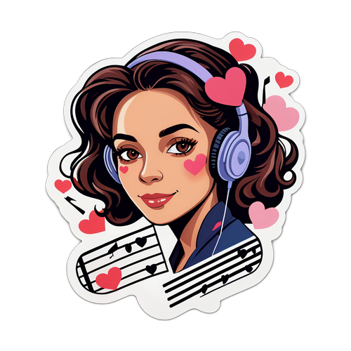 Stickers di Cecilia Sala tra note e cuori