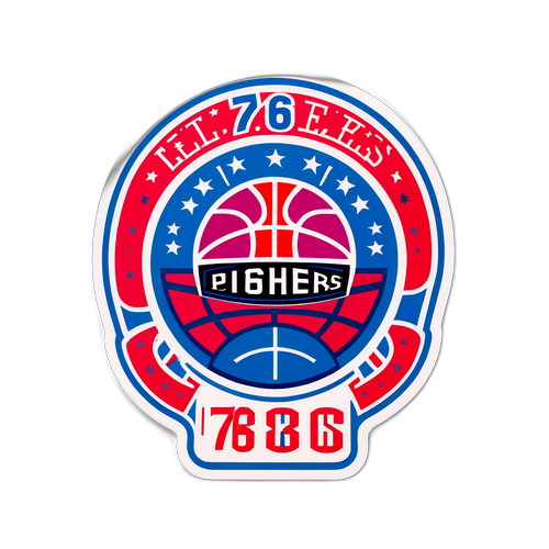 Colorful Retro Basketball Court Sticker