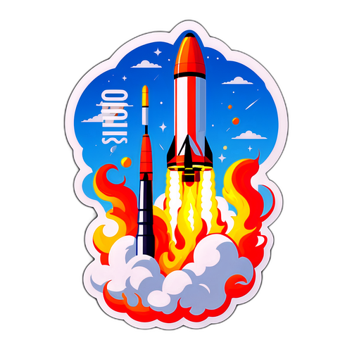 Nálepka s ilustrací rakety Falcon 9