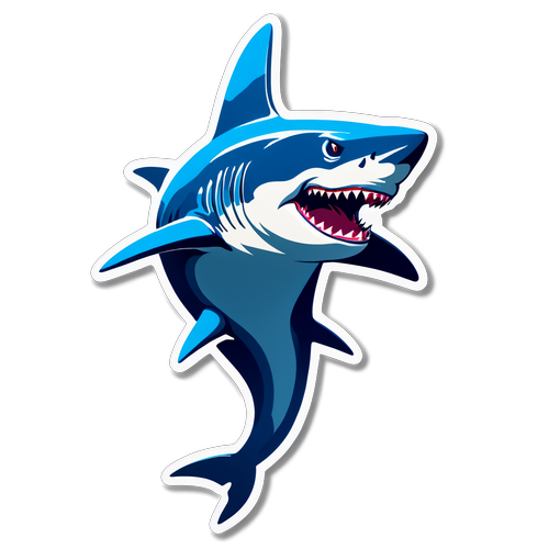 Standing Shark Sticker