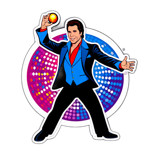 Retro-tema klistermærke af John Travolta