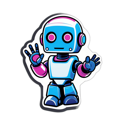 Tulevaisuuden AI-robotti ystävyyden symboleina