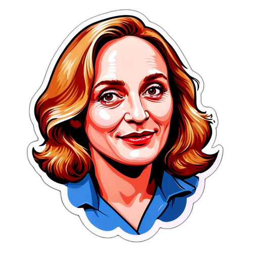 Portret sticker van Julie Depardieu