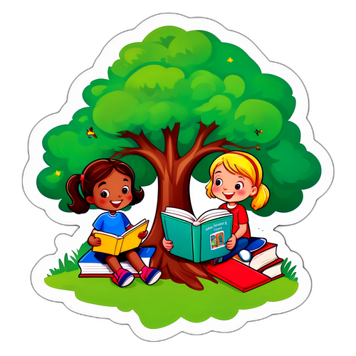 Cute Reading Promotion Sticker for Schools