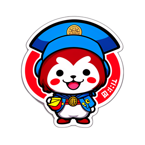 明治大学のマスコットキャラクターのかわいいステッカー