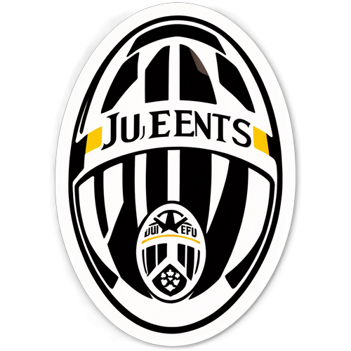 Φωτεινός σχεδιασμός της Juventus με το λογότυπο και τα χρώματα της ομάδας