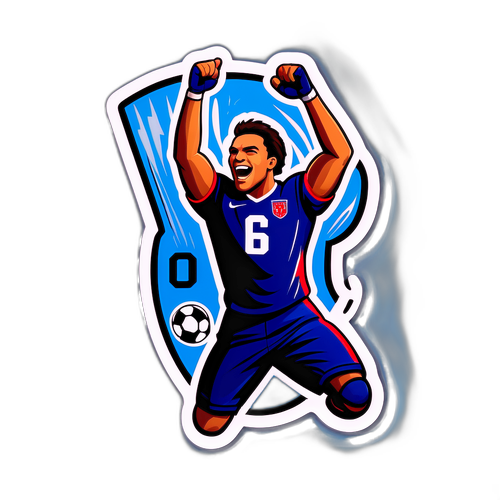 Sticker cầu thủ bóng đá ăn mừng chiến thắng