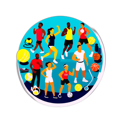 健康生活方式运动主题贴纸