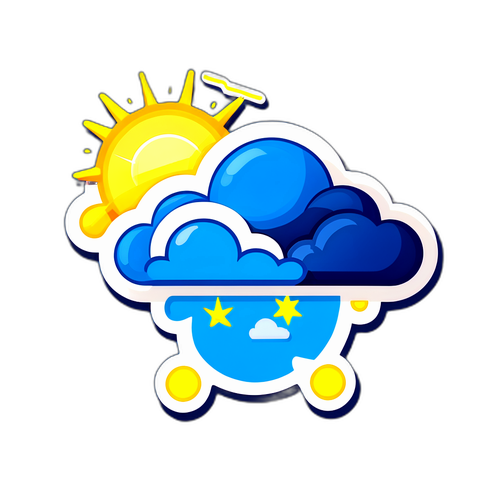 Sticker cu prognoza meteo pentru mâine